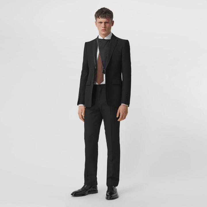 Burberry Burberry Classic Fit Wool Silk Tailored Trousers, Size: 48
