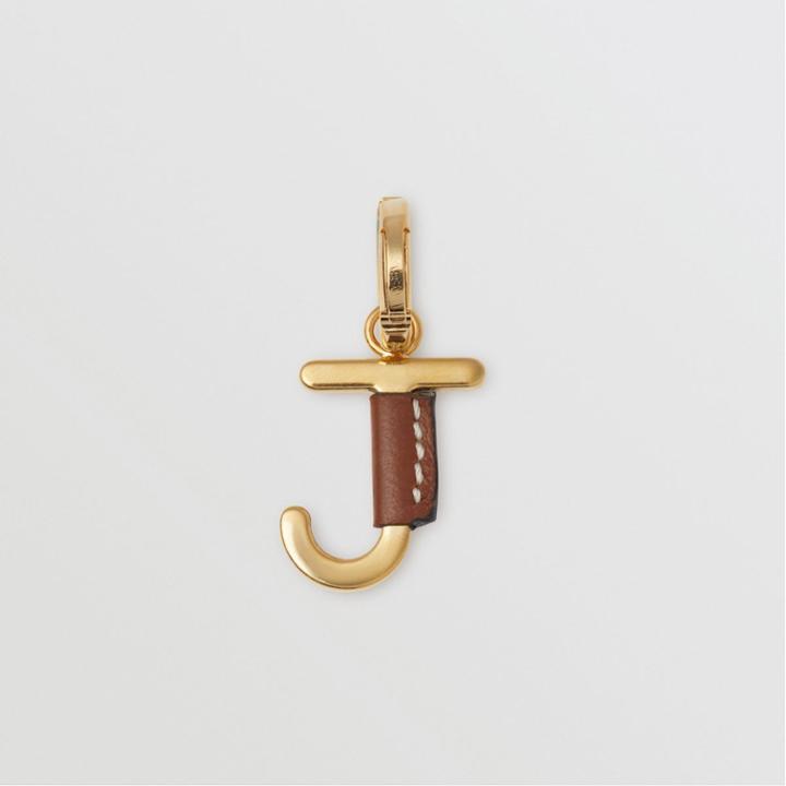 Burberry Burberry Leather-wrapped 'j' Alphabet Charm, Brown