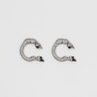 Burberry Burberry Crystal Ruthenium-plated Hoof Open-hoop Earrings, Black