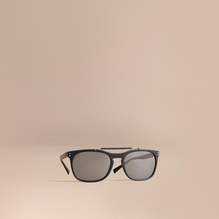 Burberry Burberry Top Bar Square Frame Sunglasses, Black