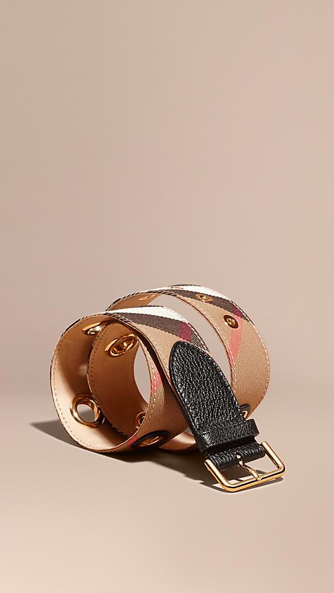 Burberry Eyelet Detail House Check Belt