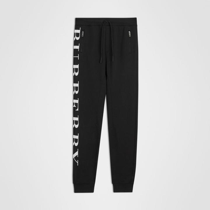 Burberry Burberry Childrens Logo Print Cotton Trackpants, Size: 10y, Black