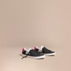Burberry Burberry Splash Motif Leather Trainers, Size: 40, Black