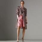 Burberry Burberry Relaxed Fit Check Trench Coat, Size: 04, Red