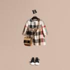 Burberry Burberry Check Cotton Flannel Dress With Bow Detail, Size: 12m, Beige