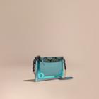 Burberry Burberry Leather And Snakeskin Clutch Bag, Blue