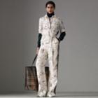 Burberry Burberry Landmark Print Silk Jumpsuit, Size: 02, White