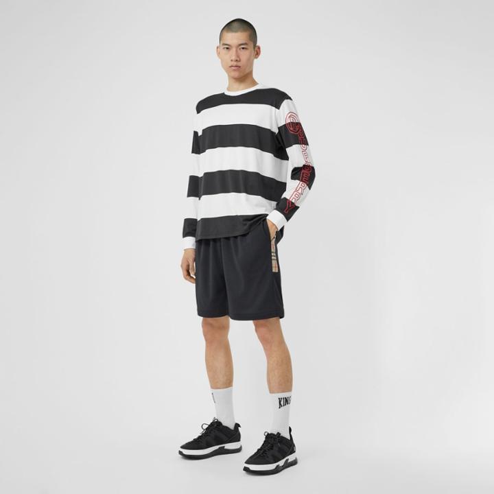 Burberry Burberry Vintage Check Trim Technical Twill Shorts, Black