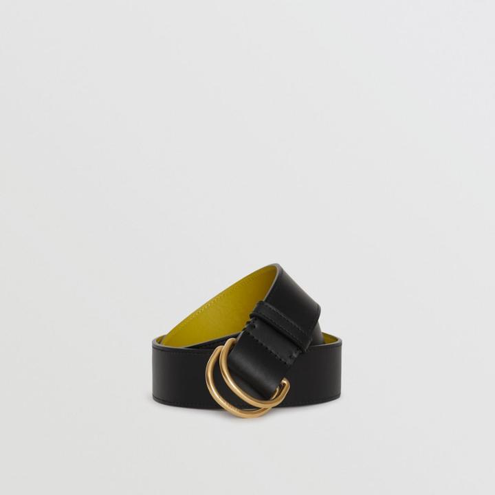 Burberry Burberry Leather Double D-ring Belt, Size: M, Yellow