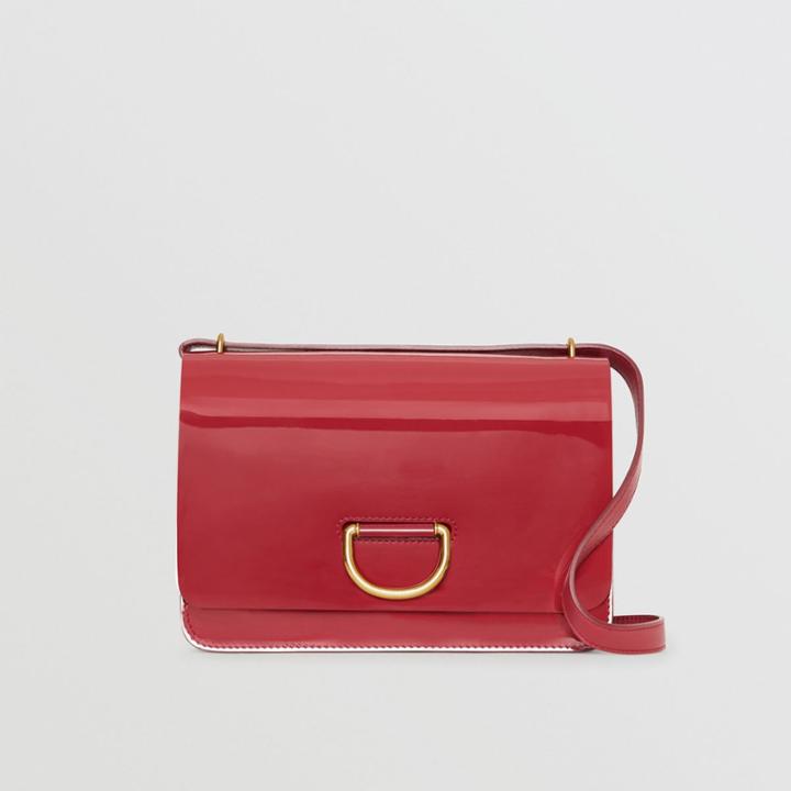 Burberry Burberry The Medium Patent Leather D-ring Bag, Red