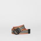 Burberry Burberry Icon Stripe Double D-ring Belt, Size: 90, Beige