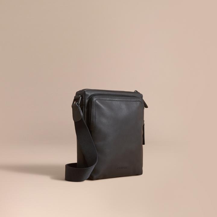 Burberry Burberry Leather Crossbody Bag, Black