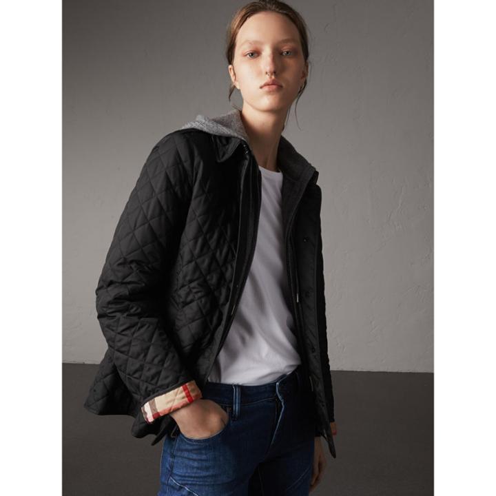 Burberry Burberry Diamond Quilted Jacket, Size: Xxl, Black