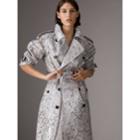 Burberry Burberry Laminated Lace Trench Coat, Size: 06