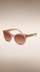 Burberry Check Detail Oval Sunglasses