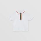 Burberry Burberry Childrens Icon Stripe Detail Cotton Zip-front Polo Shirt, Size: 3y