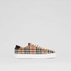 Burberry Burberry Vintage Check And Leather Sneakers, Size: 40
