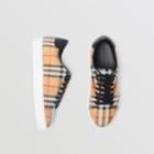 Burberry Burberry Vintage Check And Leather Sneakers, Size: 35