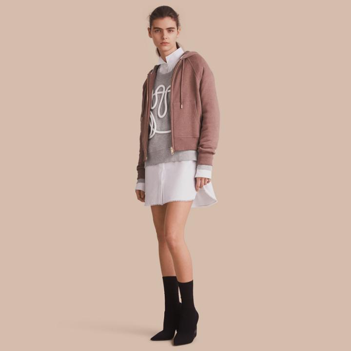 Burberry Burberry Hooded Cotton Blend Top, Size: Xl, Purple