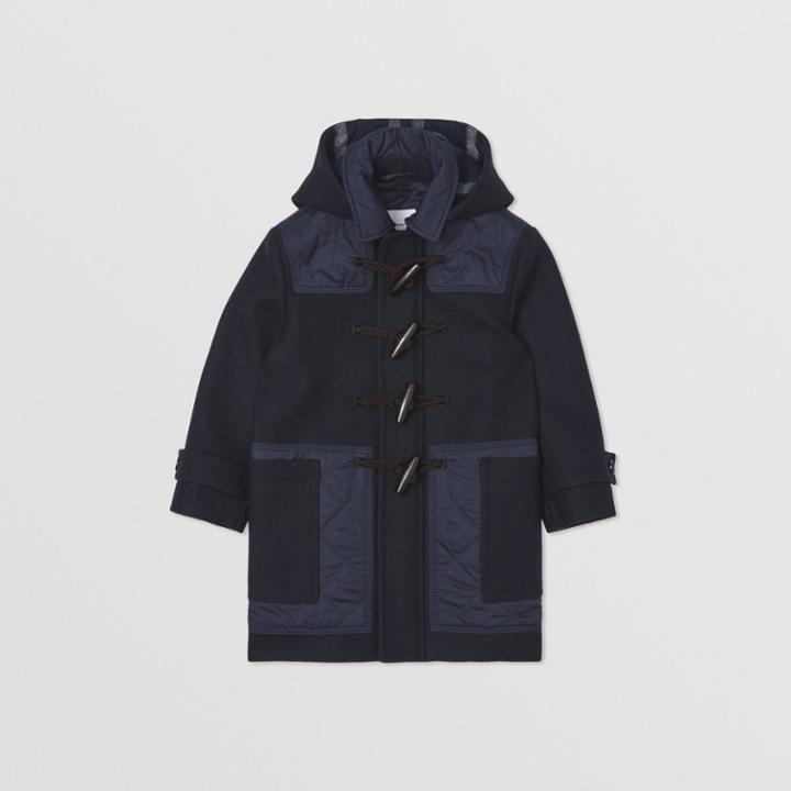 Burberry Burberry Childrens Diamond Quilted Panel Wool Duffle Coat, Size: 10y