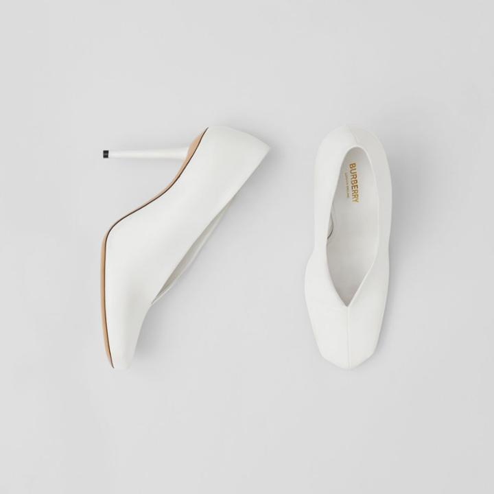Burberry Burberry Lambskin Sculptural Pumps, Size: 39, White