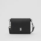 Burberry Burberry Small Grainy Leather Wallet With Detachable Strap, Black