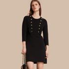 Burberry Stretch Silk-cotton Knitted Military Dress