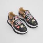 Burberry Burberry Childrens Vintage Check Cotton And Floral Print Sneakers, Size: 35