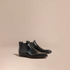 Burberry Burberry Perforated Detail Leather Chelsea Boots, Size: 42, Black