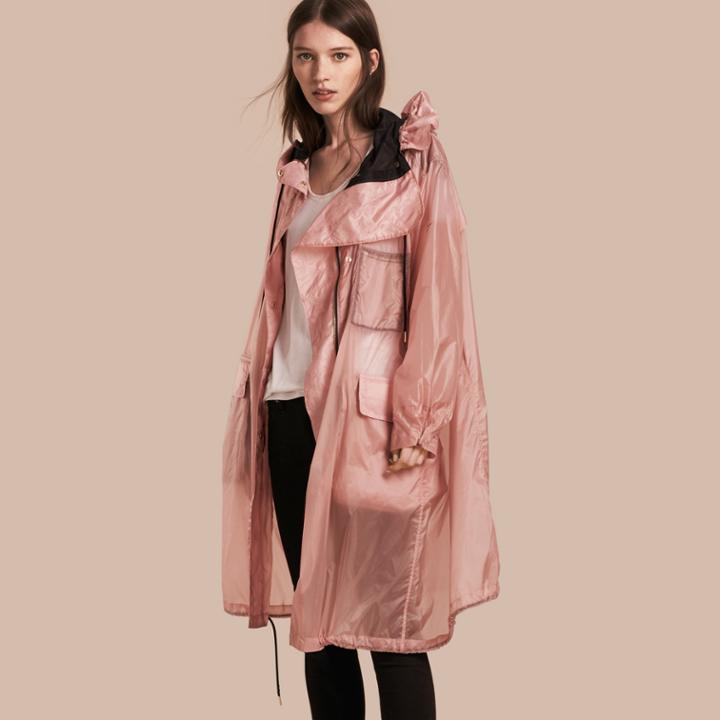 Burberry Burberry Oversize Technical Packaway Parka With Hood, Purple