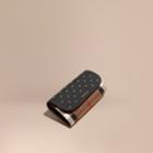 Burberry Burberry Riveted Leather And House Check Continental Wallet, Black