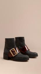 Burberry The Buckle Boot In Rubberised Leather