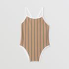 Burberry Burberry Childrens Icon Stripe Recycled Nylon Swimsuit, Size: 12m