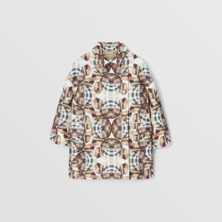 Burberry Burberry Childrens Thomas Bear Print Wool Tailored Coat, Size: 10y