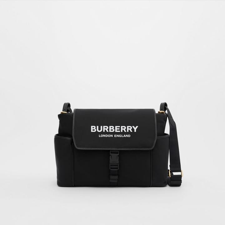 Burberry Burberry Childrens Logo Print Econyl Baby Changing Bag, Black