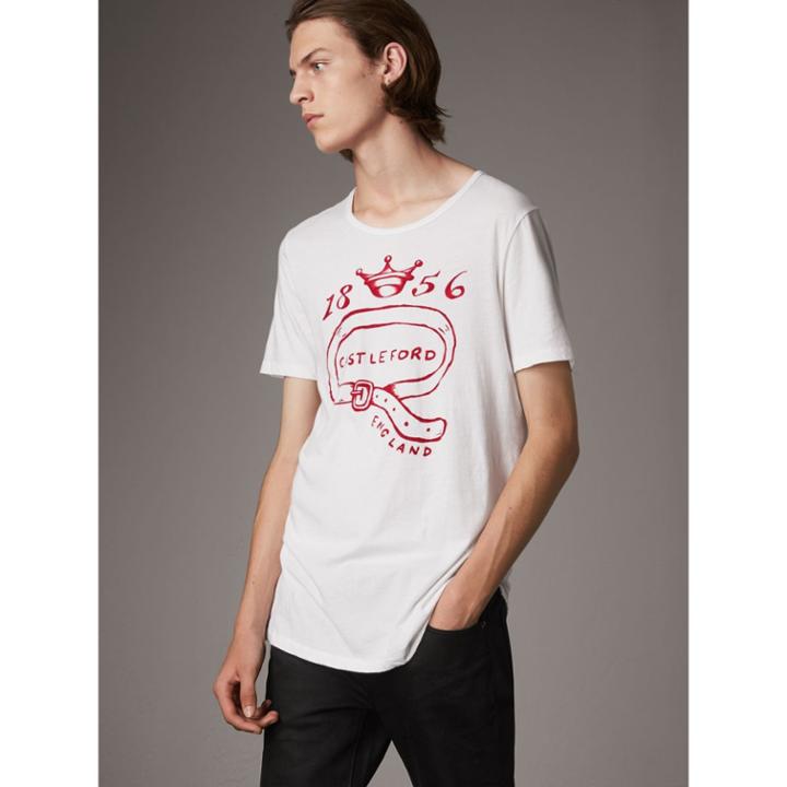 Burberry Burberry Castleford Print Cotton T-shirt, Size: M
