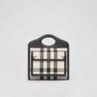Burberry Burberry Mini Check Canvas And Leather Pocket Bag