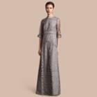 Burberry Burberry Floral Lace Tulle Dress, Size: 04, Grey