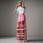 Burberry Burberry Floor-length English Lace Trim Tulle Skirt, Size: 10, Pink