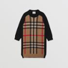 Burberry Burberry Childrens Check Wool Cashmere Jacquard Sweater Dress, Size: 10y
