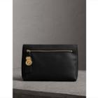 Burberry Burberry Trench Leather Wristlet Pouch, Black