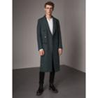 Burberry Burberry Donegal Herringbone Wool Double-breasted Coat, Size: 42, Blue