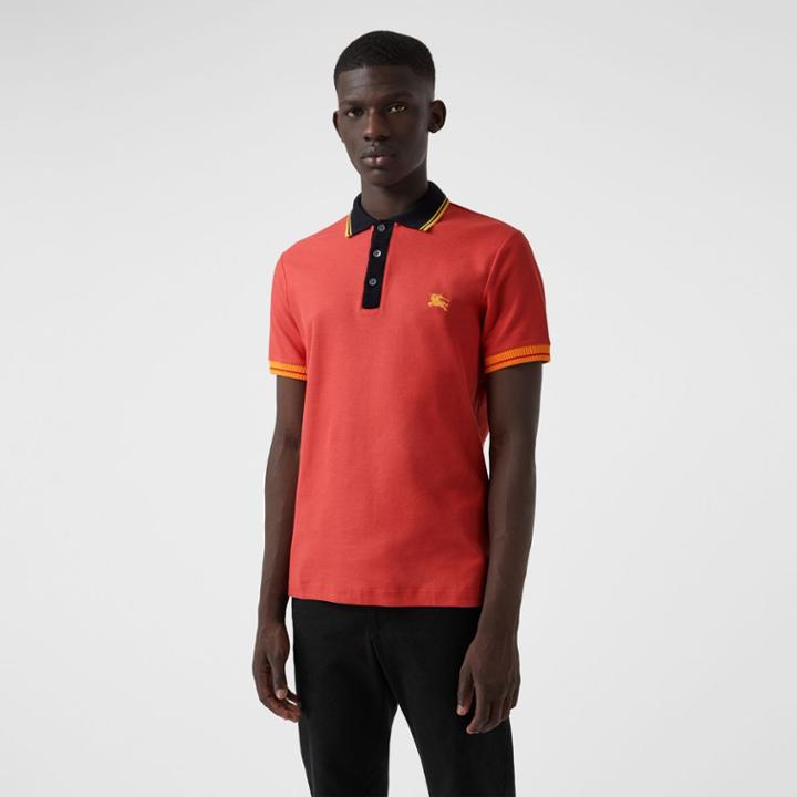 Burberry Burberry Tipped Cotton Piqu Polo Shirt, Brown