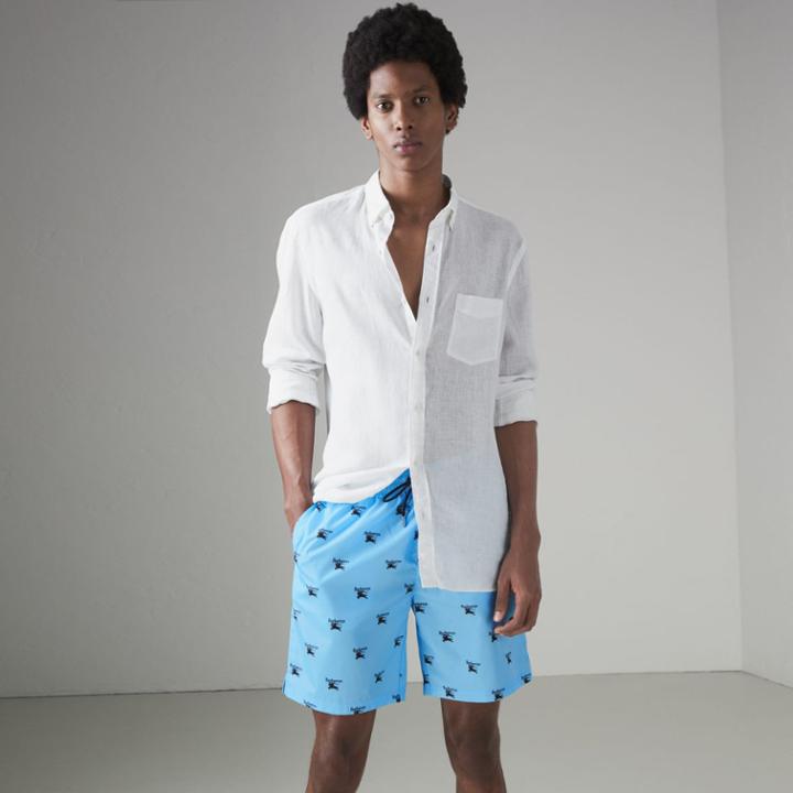 Burberry Burberry Archive Logo Drawcord Swim Shorts, Size: Xs, Blue