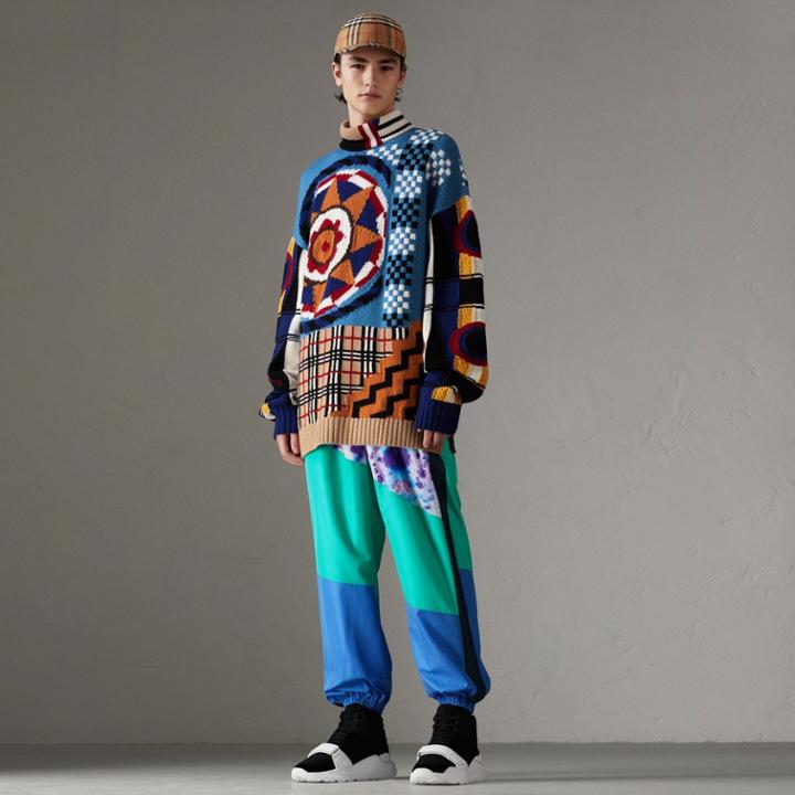Burberry Burberry Tie-dye Silk Shell Suit Pants, Blue