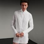 Burberry Burberry Cotton Shirt Dress With Pintucks And Macram Trim, Size: 12, White