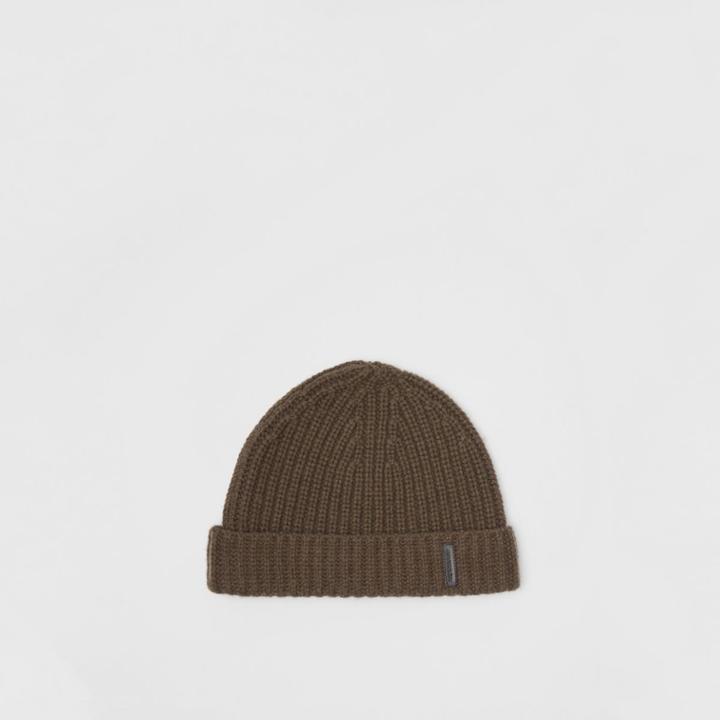 Burberry Burberry Rib Knit Cashmere Beanie, Green