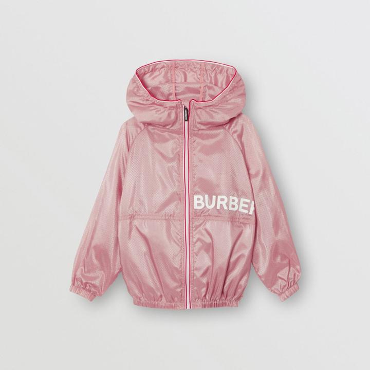 Burberry Burberry Childrens Logo Print Perforated Hooded Jacket, Size: 10y, Pink