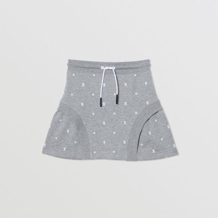 Burberry Burberry Childrens Star And Monogram Motif Cotton Skirt, Size: 14y, Grey
