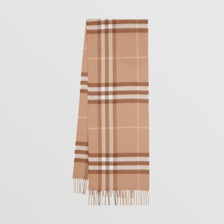 Burberry Burberry The Classic Check Cashmere Scarf, Camel